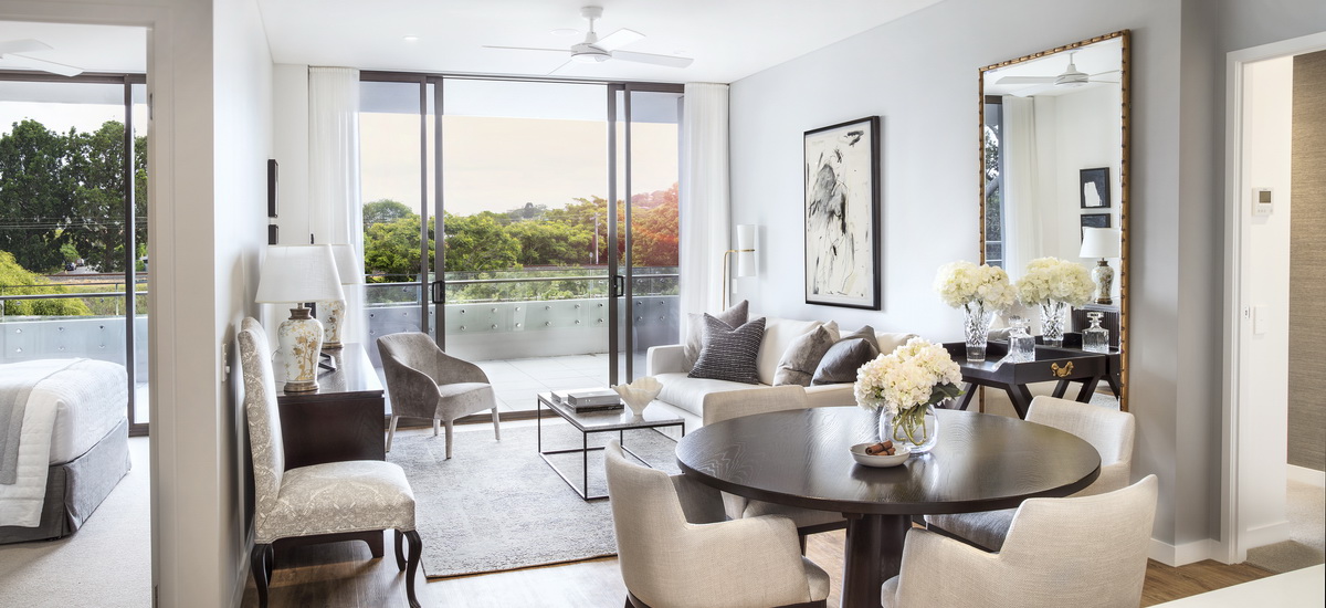 Ascot Green living room and dining room
